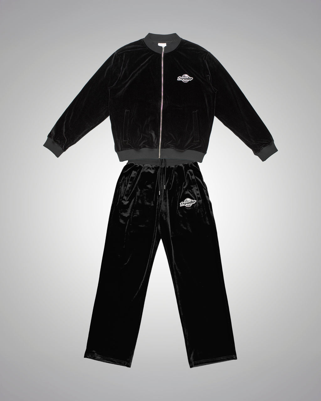 Traveller Velour Tracksuit Bundle Black