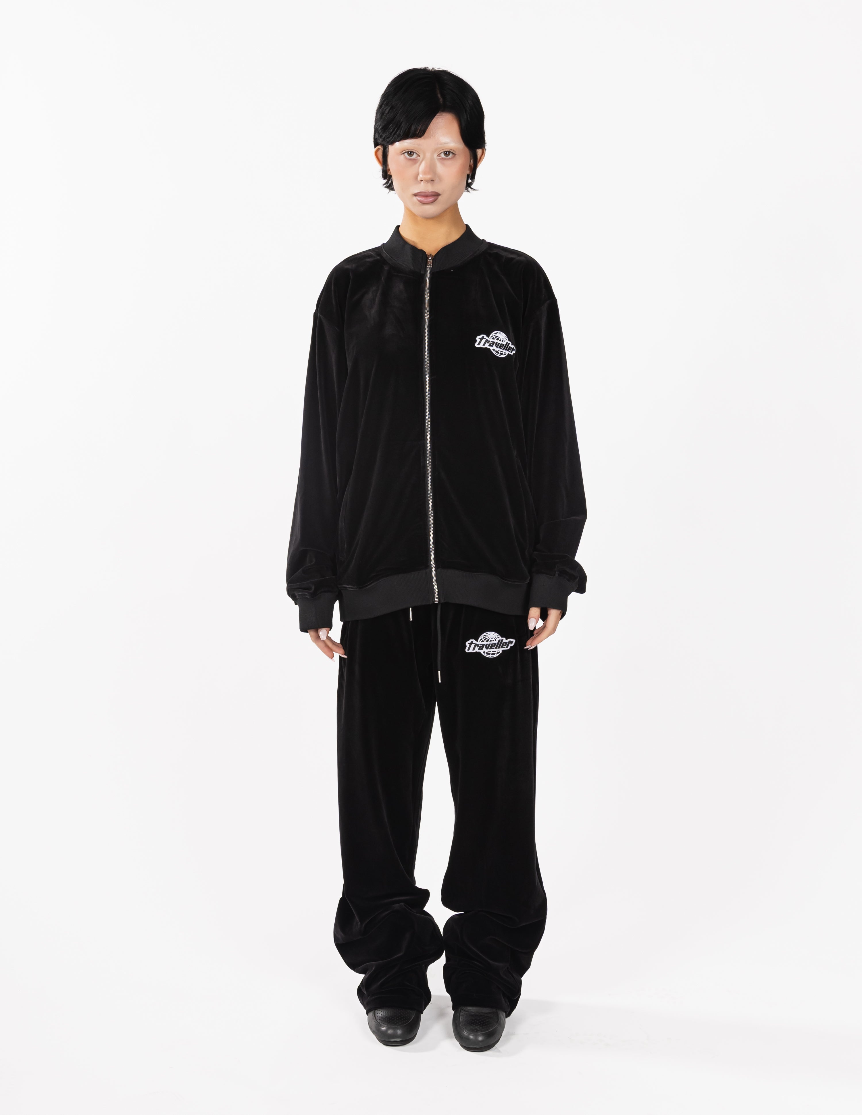 Traveller Velour Pants Black