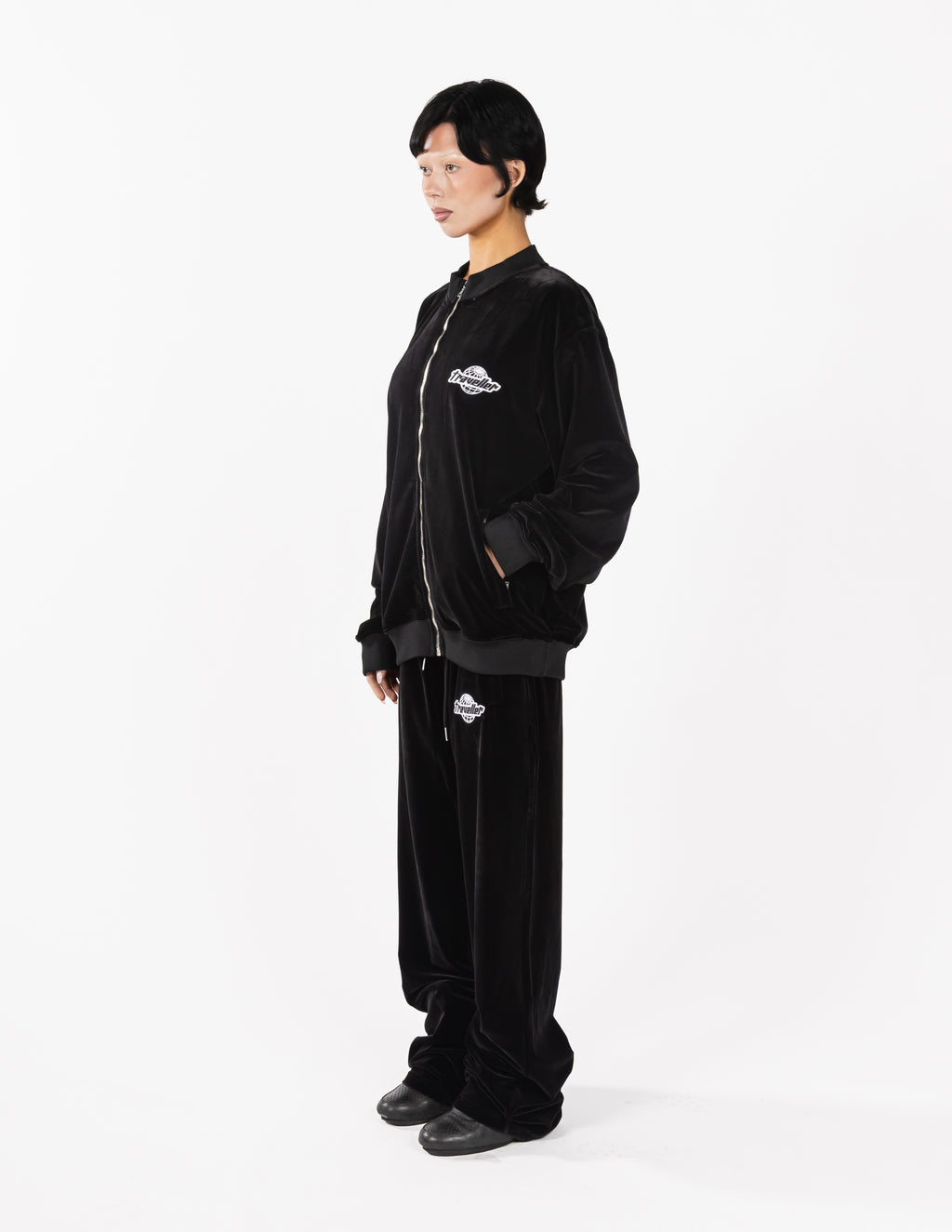 Traveller Velour Pants Black