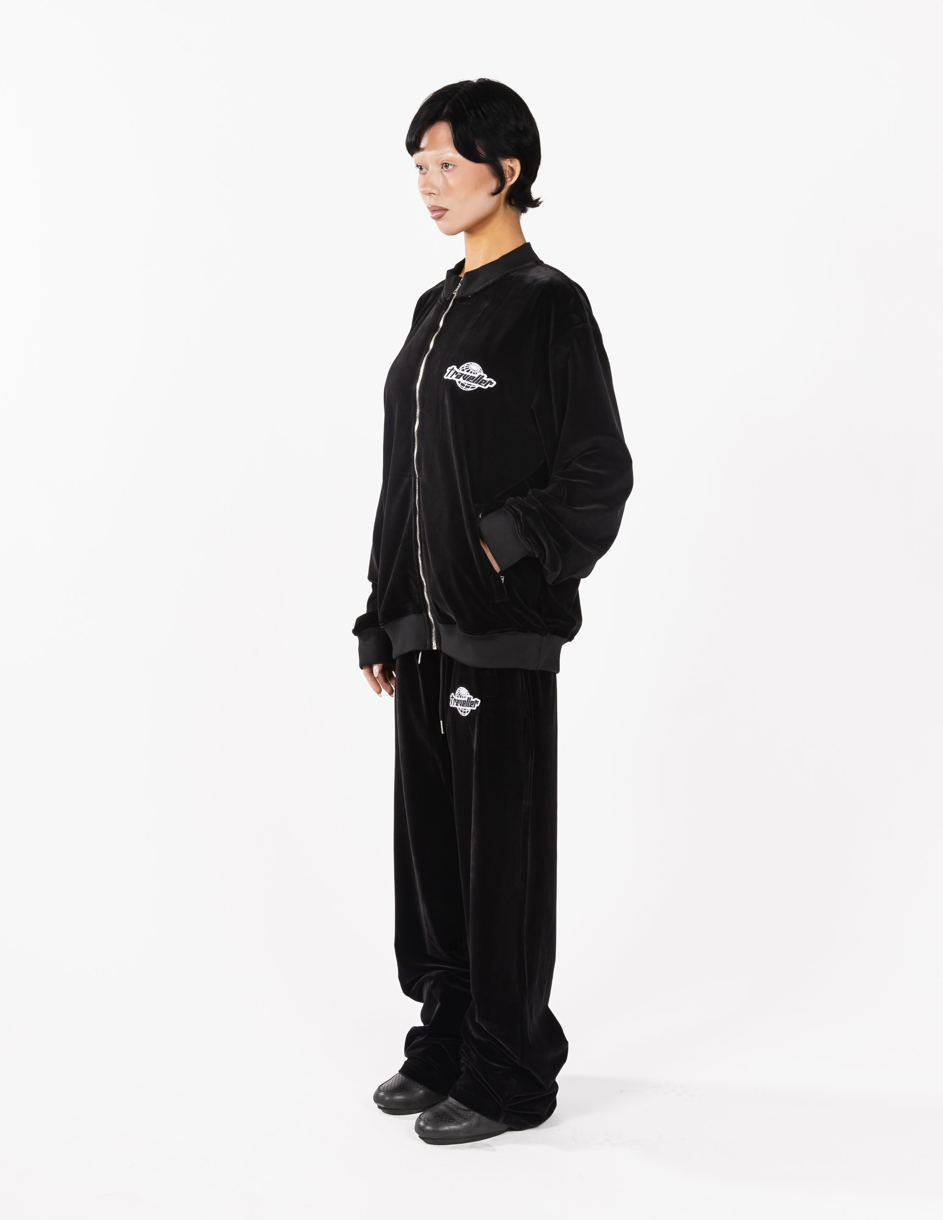 Traveller Velour Pants Black