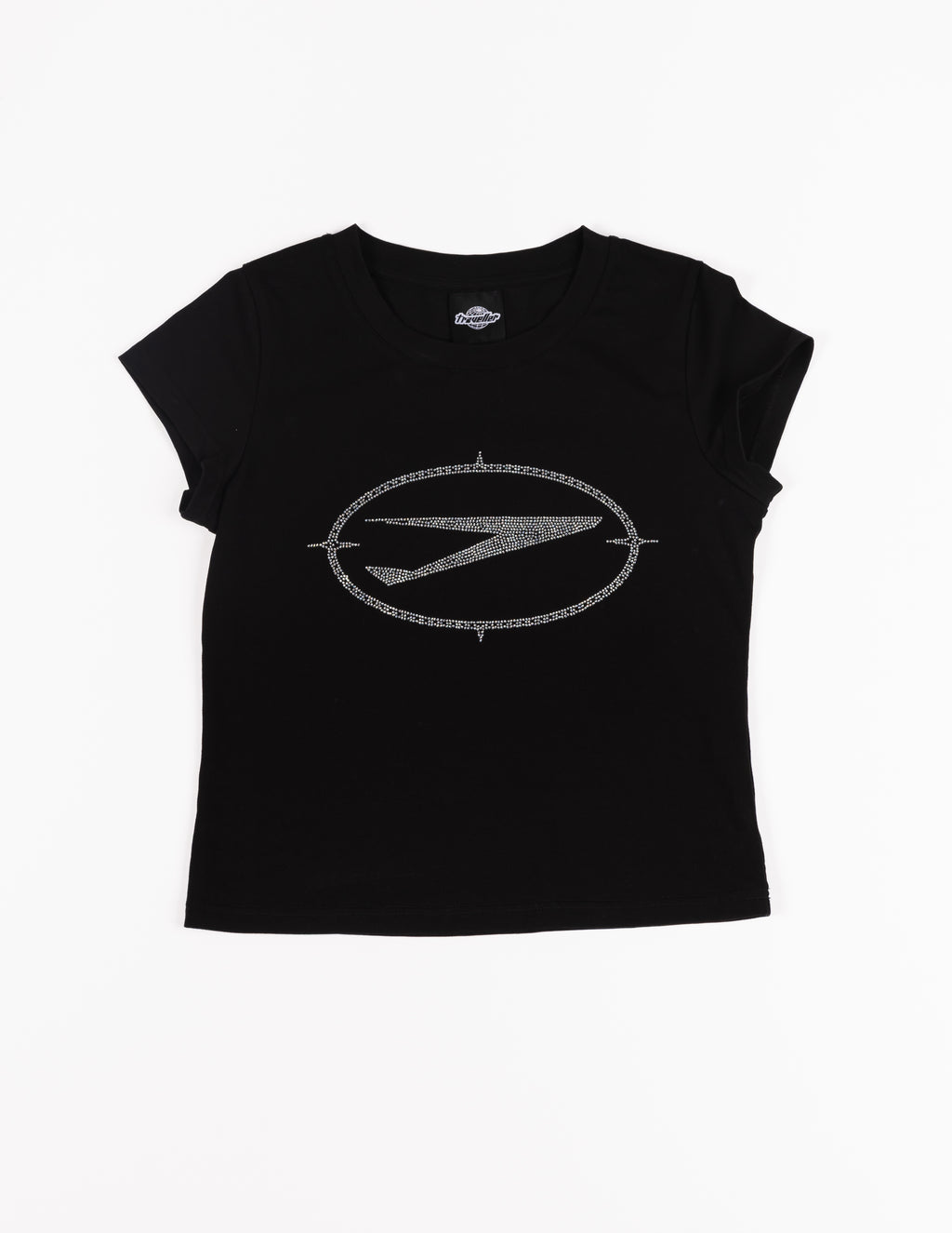 Traveller First Class Baby tee Black/White Rhinestone
