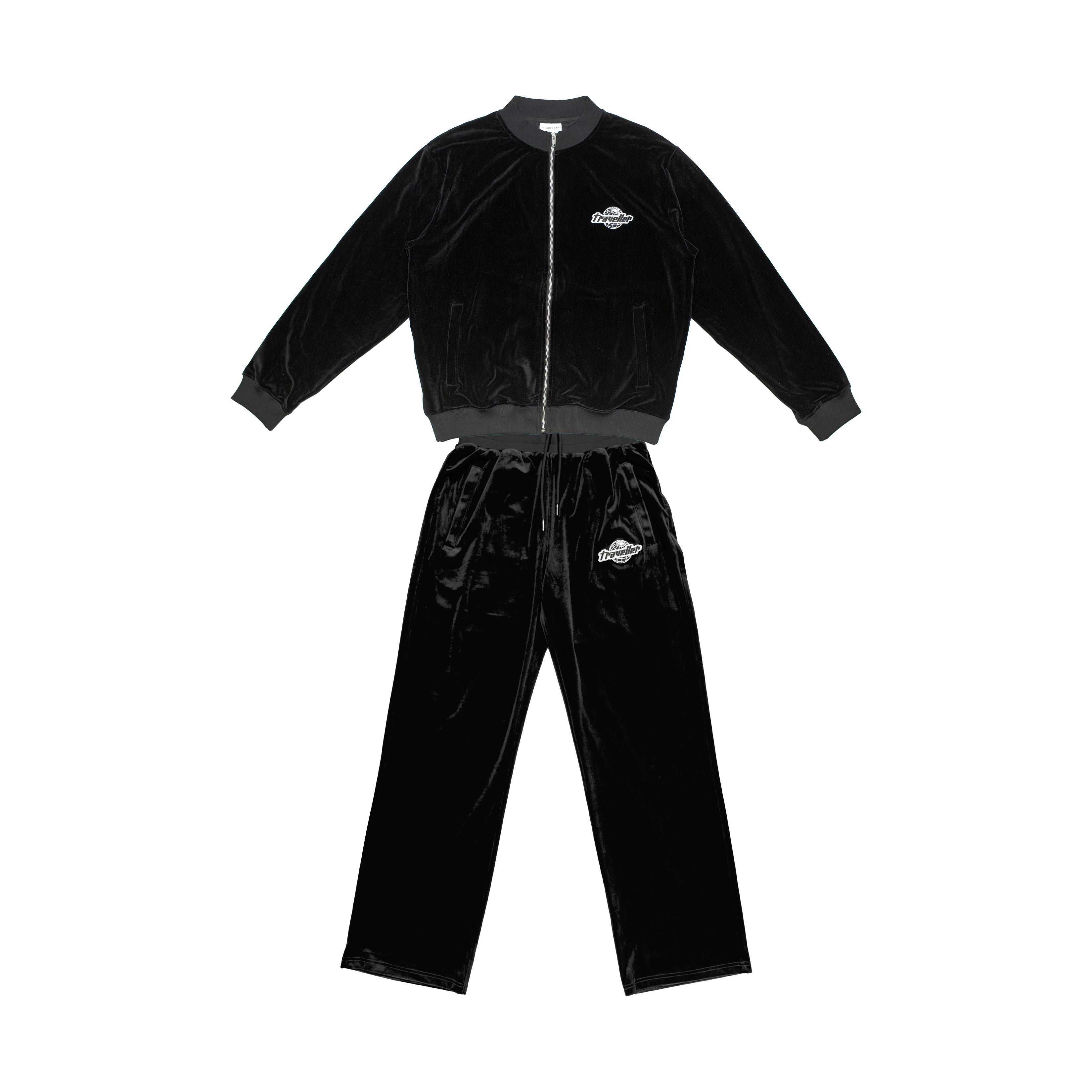 Traveller Velour Tracksuit Bundle Black